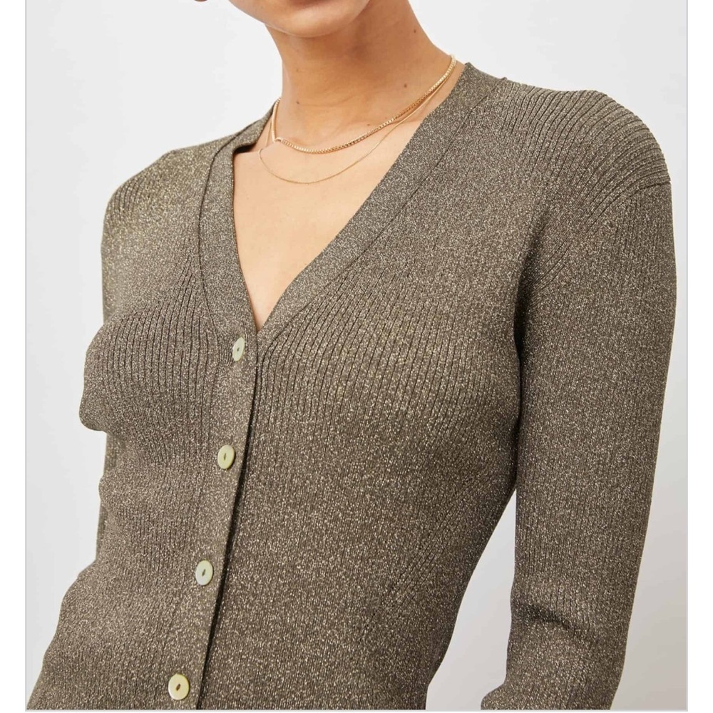 RAILS Beau Lurex Cardigan Gold Sz S - Picture 2 of 10
